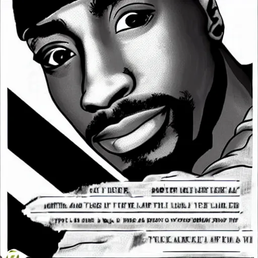 Image similar to Tupac Shakur, screenshot from a 2012s anime