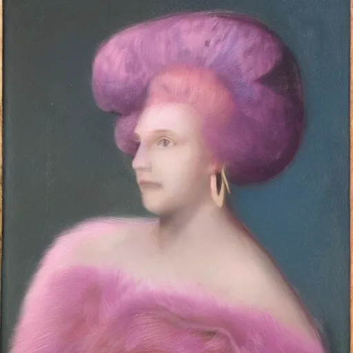 Image similar to portrait of a blue and pink queen