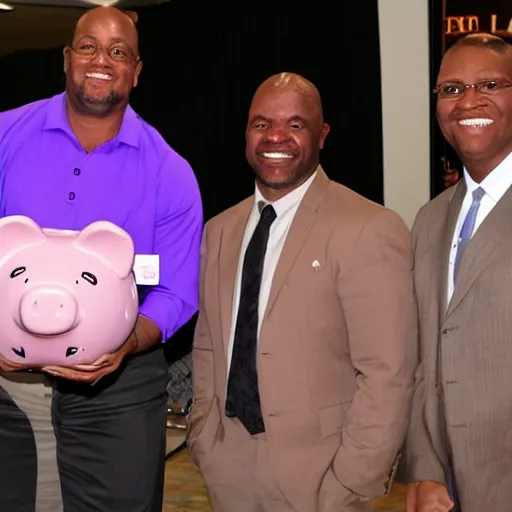 Prompt: Kevin heart piggy banking Dwain Johnson