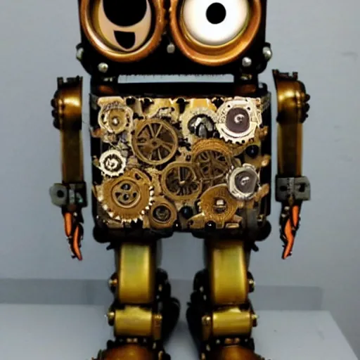 Image similar to steampunk robot owl realism