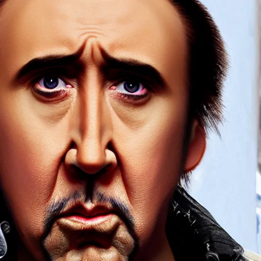 Prompt: nicolas cage trapped in a cage