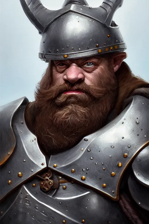 Image similar to dwarf knight portrait, highly detailed, d & d, fantasy, highly detailed, digital painting, trending on artstation, concept art, sharp focus, illustration, global illumination, ray tracing, realistic shaded, art by artgerm and greg rutkowski and fuji choko and viktoria gavrilenko and hoang lap