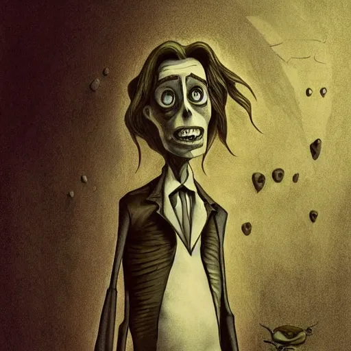 Image similar to michael karcz grunge drawing of elon musk. , in the style of corpse bride, loony toons style, horror themed, detailed, elegant, intricate, trending on artstation, 4k