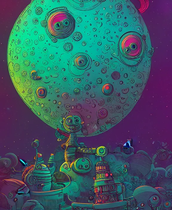 Image similar to whopdoobaluba, a wop bam boo, mixed media, ultra textured, whimsical tone, deep ink colors, 3 d shading, zbrush render, trending on artstation, award winning, by peter afshar and ron wolotsky, intricate and detailed, cosmic lighting