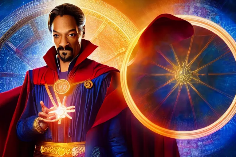 Prompt: film still of snoop dogg as doctor strange in doctor strange in the multiverse of madness, 4 k