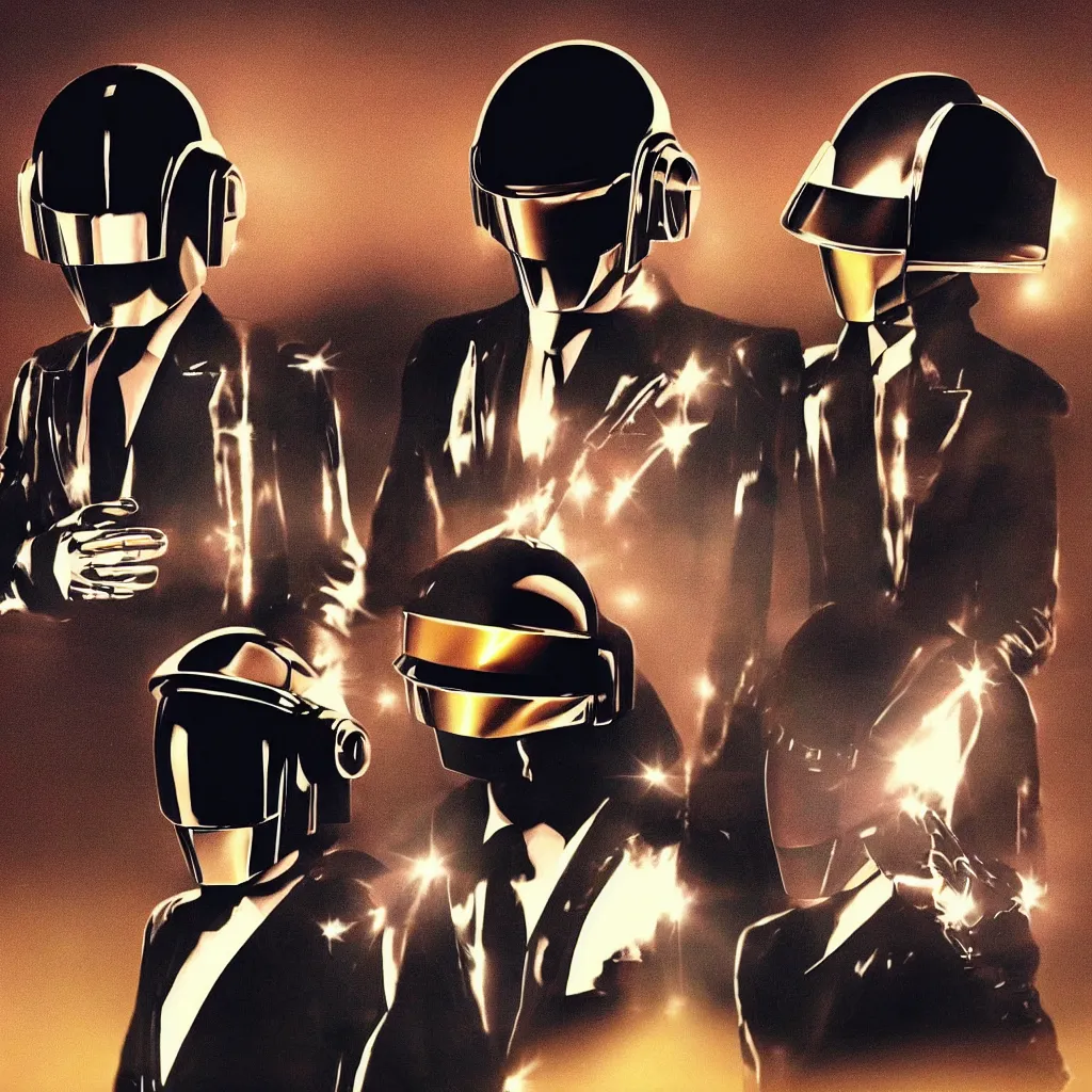 Prompt: new minimalistic album cover Daft Punk