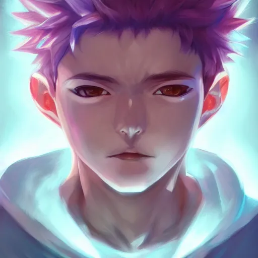 Image similar to realistic portrait of Killua, dramatic lighting, illustration by Rossdraws, professional portfolio, 4k, digital art, concept art, trending on artstation