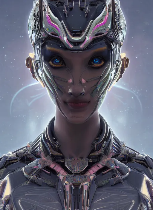 Image similar to symmetry!! portrait of robotic buxom alien in the style of horizon zero dawn, machine face, intricate, elegant, highly detailed, digital painting, artstation, concept art, smooth, sharp focus, illustration, art by artgerm and greg rutkowski and alphonse mucha, 8 k