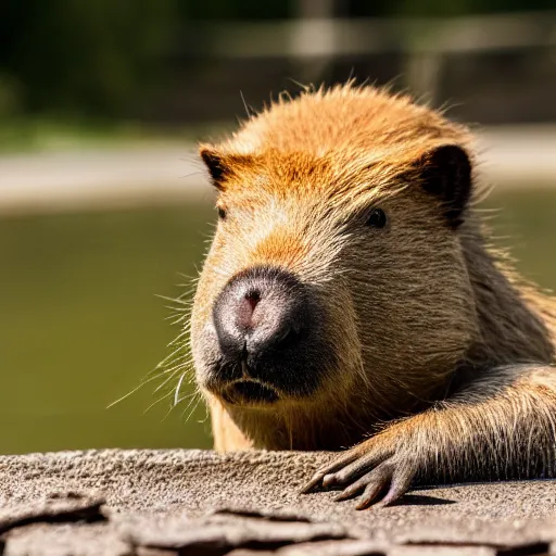 Image similar to photo of capybara eating a gpu, highly detailed, high quality, hd, 4 k, 8 k, canon 3 0 0 mm, professional photographer, 4 0 mp, lifelike, top - rated, award winning, realistic, sharp, no blur, edited, corrected, trending