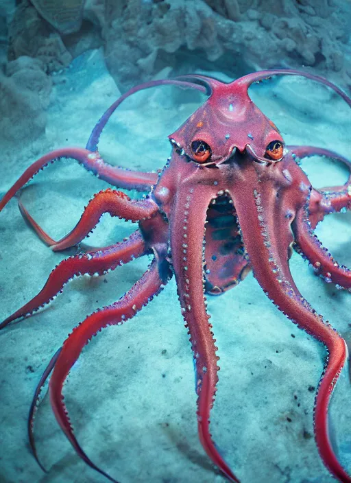Image similar to hyper realistic photography of intricate deep sea fish crab octopus medusa squid hybrid cinematic, symmetric detailed,