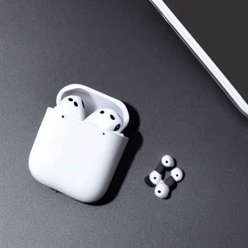 Image similar to black airpods pro case with marshmallow design on the case, studio, product photo