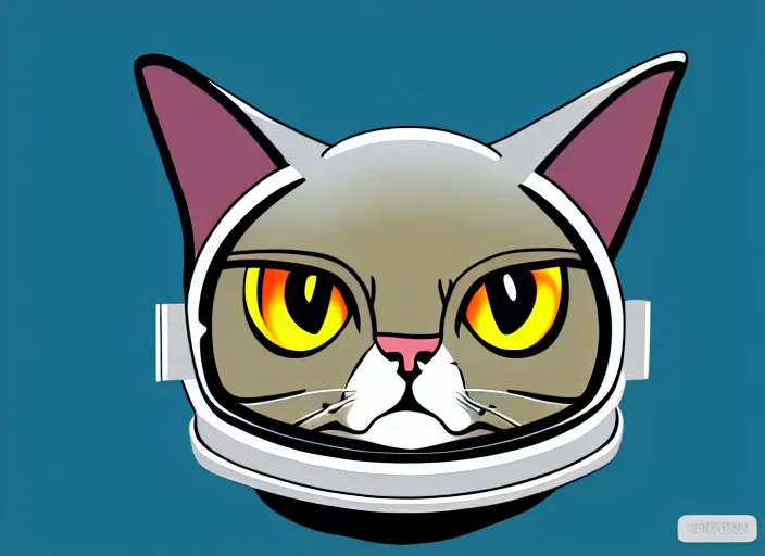 Prompt: digital art vector cat with space helmet scifi!!! detailed wallpaper trending on artstation