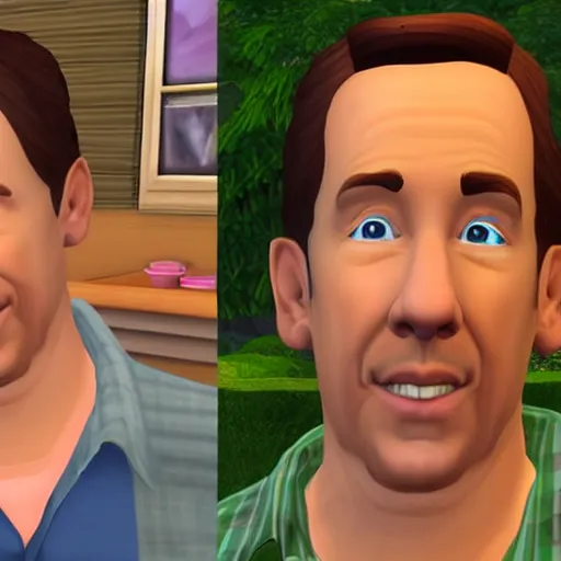 Prompt: tim allen as a sims 3 character