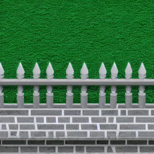 Image similar to a brick railing in front of greenscreen