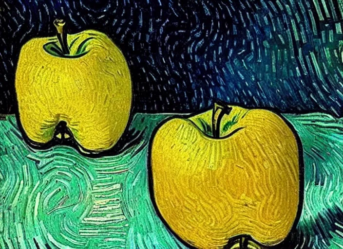 Image similar to an apple ， by vincent willem van gogh,