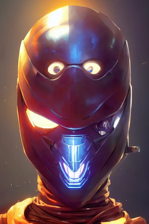 Image similar to epic mask helmet robot ninja portrait stylized as fornite style game design fanart by concept artist gervasio canda, behance hd by jesper ejsing, by rhads, makoto shinkai and lois van baarle, ilya kuvshinov, rossdraws global illumination radiating a glowing aura global illumination ray tracing hdr render in unreal engine 5