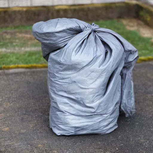 Image similar to Full grey bin bag, tied closed