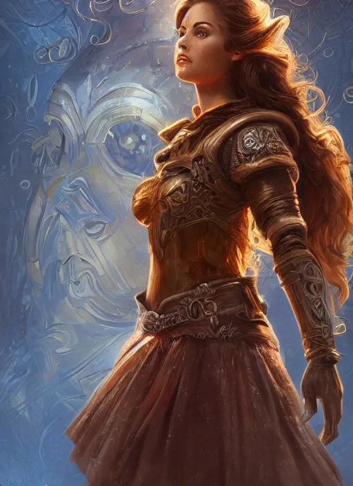 Prompt: beautiful female dorothy gale, rebecca romijn as dorothy, full body character concept, covered in full iron armor, armor plating, art nouveau, super powers, fantasy, intricate, elegant, highly detailed, digital painting, artstation, concept art, shining, sharp focus, illustration, art by stanley lau