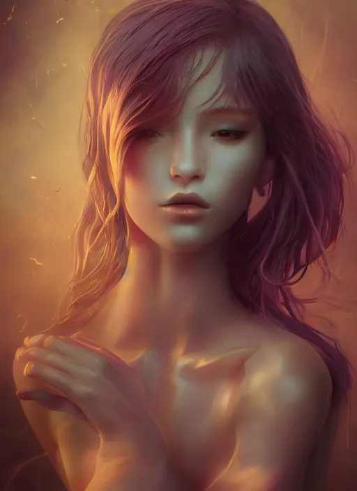 Prompt: dreamscape, full body and head female, sensual, ross tran, vivid colors, anatomical, highly detailed sculpture, intricate detailed, ommatidia, 8 k, cinematic atmosphere, post - processing