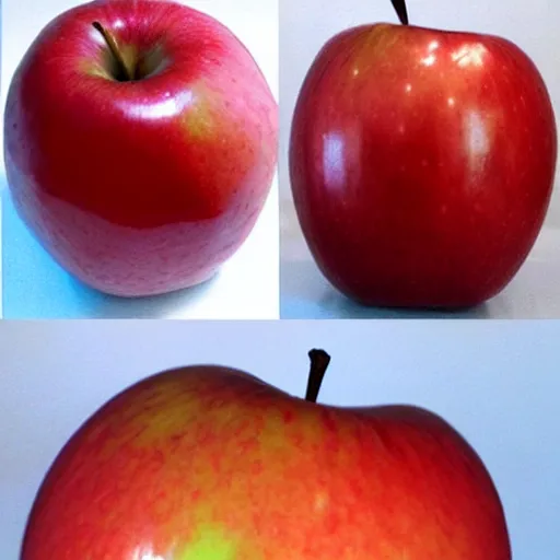 Image similar to an apple with a face looking like elon musk