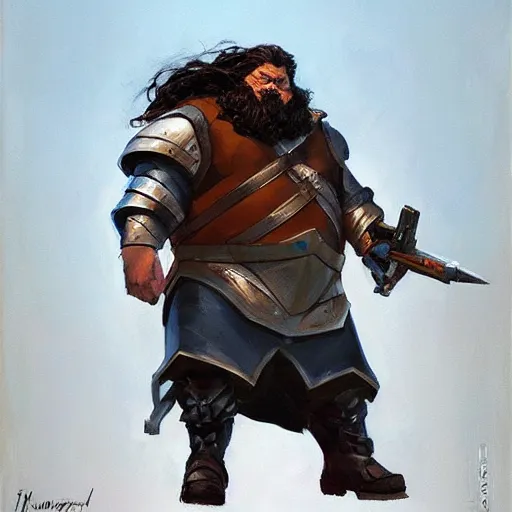 Image similar to greg manchess portrait painting of armored rubeus hagrid as overwatch character, medium shot, asymmetrical, profile picture, organic painting, sunny day, matte painting, bold shapes, hard edges, street art, trending on artstation, by huang guangjian and gil elvgren and sachin teng