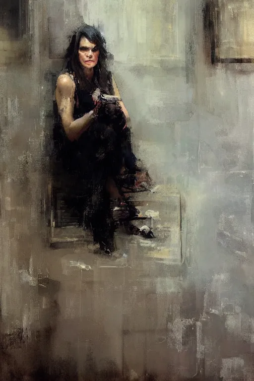Prompt: A painting of Verna Lisi, by Jeremy Mann