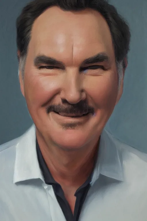 Image similar to portrait of norm macdonald by wilson mclean, oil painting, sharp focus, masterpiece, highly detailed