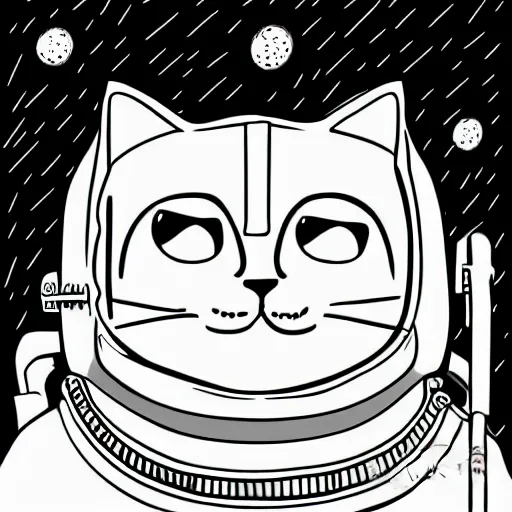 Image similar to a smug cat wearing a space helmet, vector art, pixiv