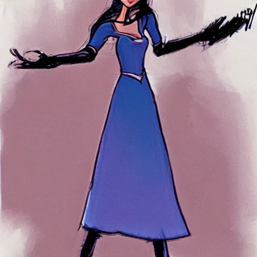 Image similar to milt kahl sketch of victoria justice as princess padme from star wars episode 3