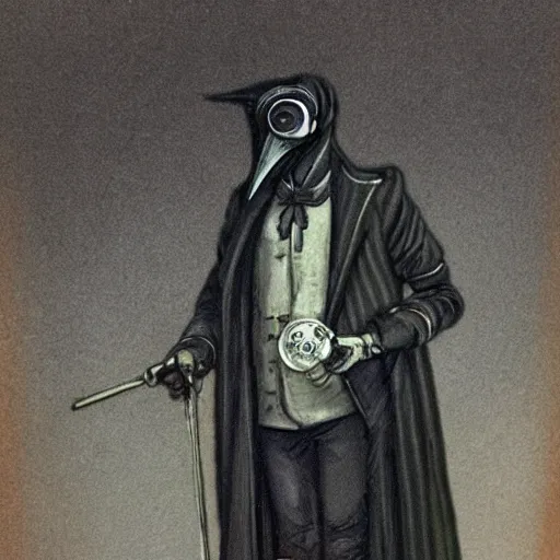 Image similar to futuristic Victorian cyberpunk plague doctor