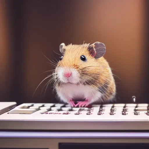 Image similar to photo of a hamster, on a cash register in a cinema, various poses, unedited, soft light, sharp focus, 8 k