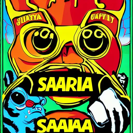 Prompt: Sahara comics logo