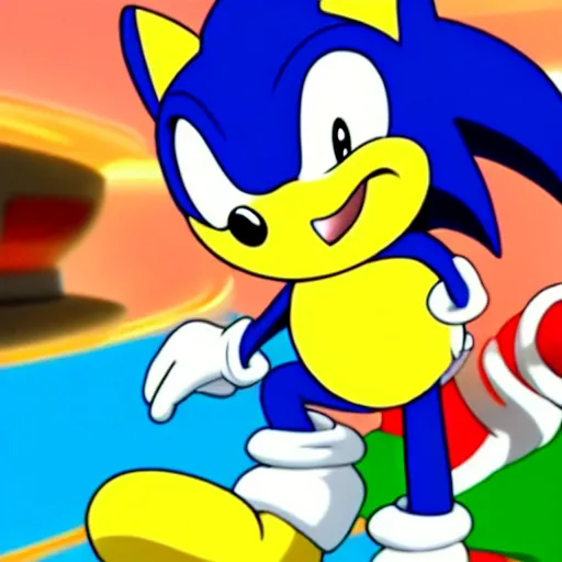 Image similar to Sonichu in the movie Sonic, movie still