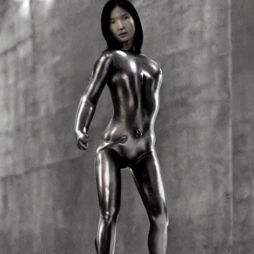 Image similar to beautiful Asian female cyborg with ultra realistic body sculpted by Richard Serra in Mars