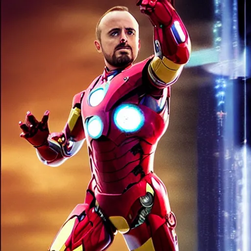 Image similar to Jessie Pinkman is Ironman starring in Ironman-5 release date 2033