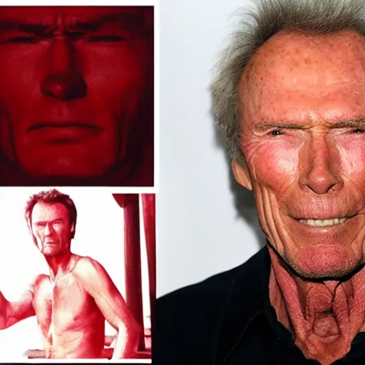 Prompt: Clint Eastwood with the face of a red apple