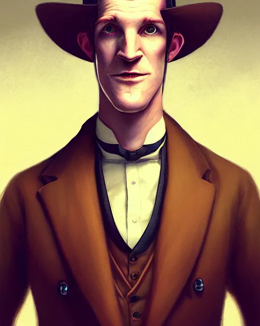 Prompt: anthropomorphic art of a detective matt smith, victorian inspired clothing by artgerm, victo ngai, ryohei hase, artstation. fractal papersand books. highly detailed digital painting, smooth, global illumination, fantasy art by greg rutkowsky, karl spitzweg