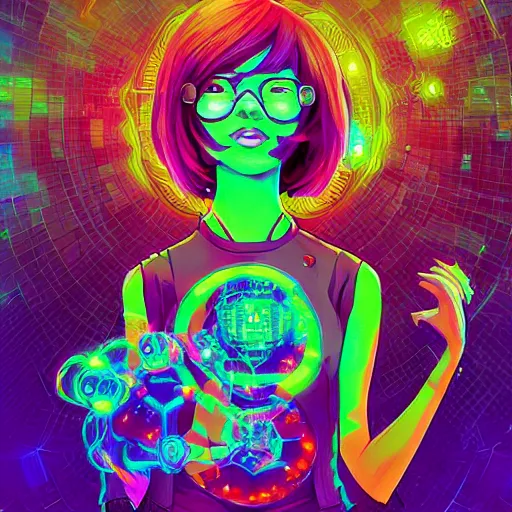 Image similar to skill magic geek inside matrix deepdream radiating a glowing aura stuff loot legends stylized digital illustration video game icon artstation lois van baarle, ilya kuvshinov, rossdraws,