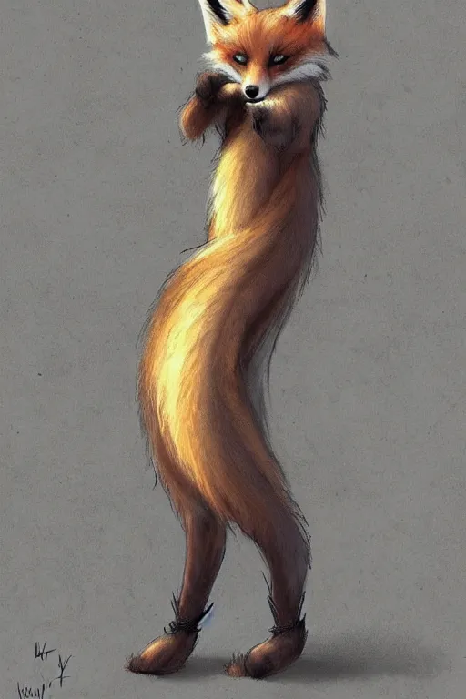 Image similar to an anthropomorphic medieval fox with a fluffy tail, backlighting, trending on artstation, digital art, furry art, trending on furaffinity, fantasy art, by kawacy