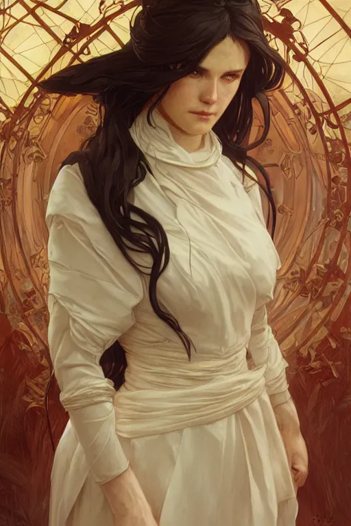 Image similar to maid, Elden ring, digital painting, highly detailed, artstation, concept art, illustration, smooth, sharp focus, art by artgerm and greg rutkowski and alphonse mucha and loish and WLOP