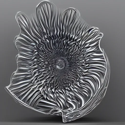 Image similar to 3 d liquid forms in metal abstract sculpture