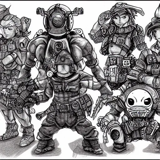 Prompt: timesplitters in the style of chrono trigger, concept art, highly detailed, pen on paper