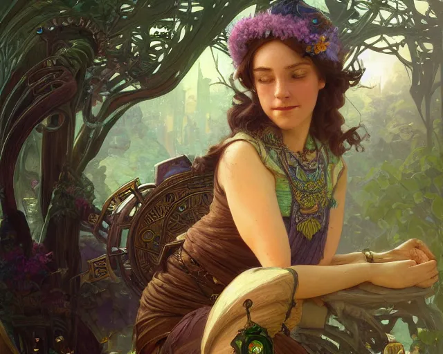 Image similar to photography of fern isabel coppedge, deep focus, d & d, fantasy, intricate, elegant, highly detailed, digital painting, artstation, concept art, matte, sharp focus, illustration, hearthstone, art by artgerm and greg rutkowski and alphonse mucha