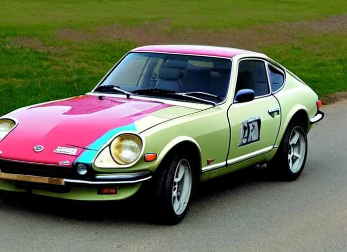 Prompt: a datsun 2 4 0 z in the art style of quentin blake