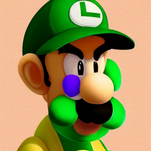 Prompt: Portrait of Luigi drawn by Randy Bishop, 8k, trending on artstation, detalied, colorful,