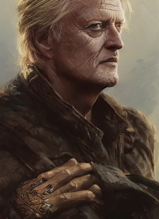 Image similar to portrait of rutger hauer, marvel comics, dark, intricate, highly detailed, smooth, artstation, digital illustration by ruan jia and mandy jurgens and artgerm and wayne barlowe and greg rutkowski and frank frazetta