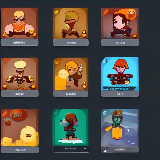 Image similar to Video game flat character introduction UI
