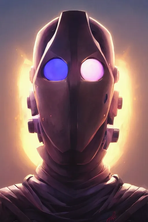 Image similar to epic mask helmet robot ninja portrait stylized as fornite style game design fanart by concept artist gervasio canda, behance hd by jesper ejsing, by rhads, makoto shinkai and lois van baarle, ilya kuvshinov, rossdraws global illumination radiating a glowing aura global illumination ray tracing hdr render in unreal engine 5