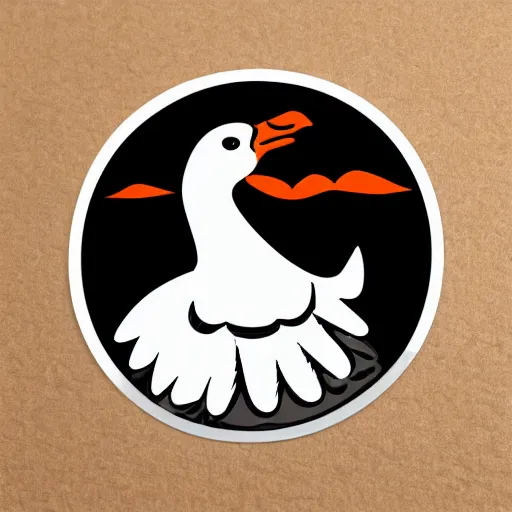 Image similar to cute dancing goose, sticker concept design