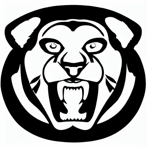 Image similar to a vector logo of a cougar. Photoshop vector.